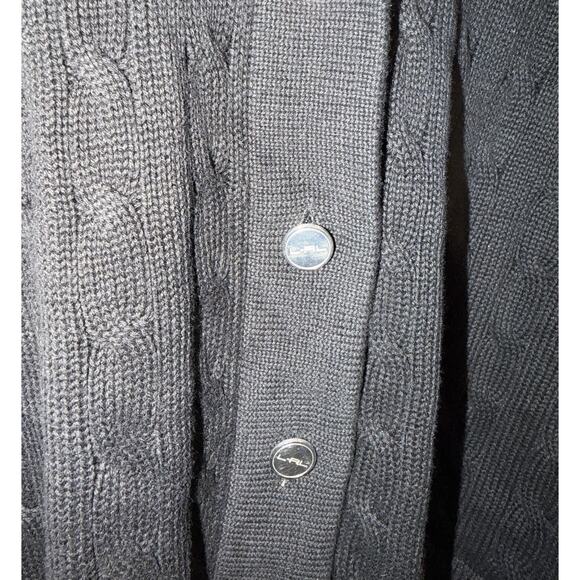 Lauren Ralph Lauren | Womens Academia Monogram Cable Sweater Black -Size Large - Picture 4 of 8